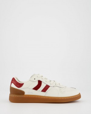 Basket Coolway Goal Femme White-Ruby France | 321-AIYQLK