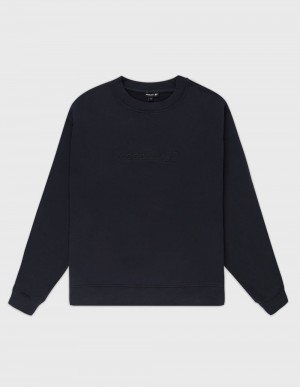 Sweatshirt Coolway Embossed Crewneck Homme Noir France | 286-RQKCFT